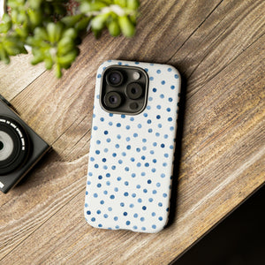 Blue Dots Pattern - Protective Phone Case