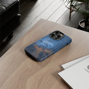 Blue Stardust Ink Art iPhone Case (Protective) Phone Case