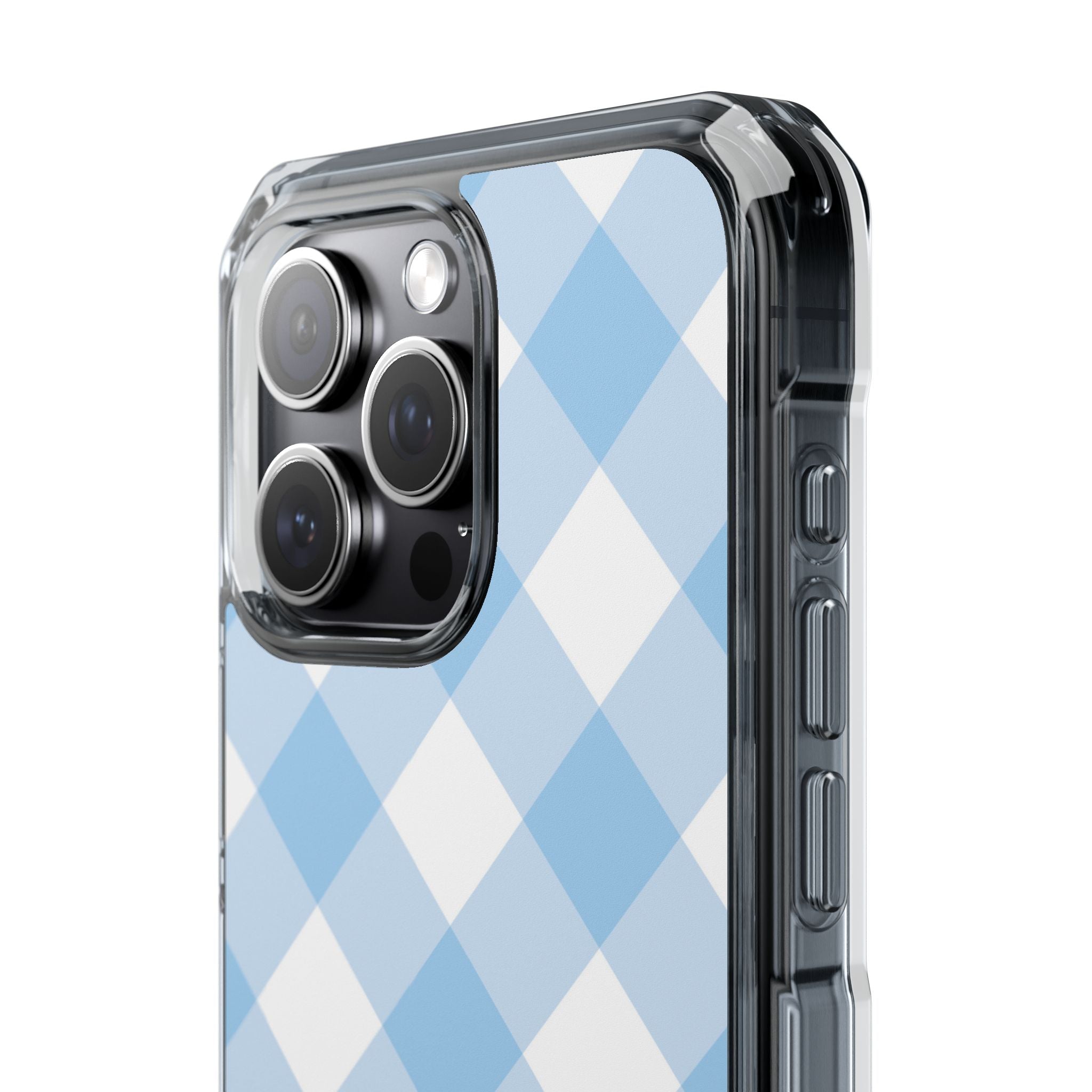 Soft Blue Gingham Elegance iPhone Case - Impact
