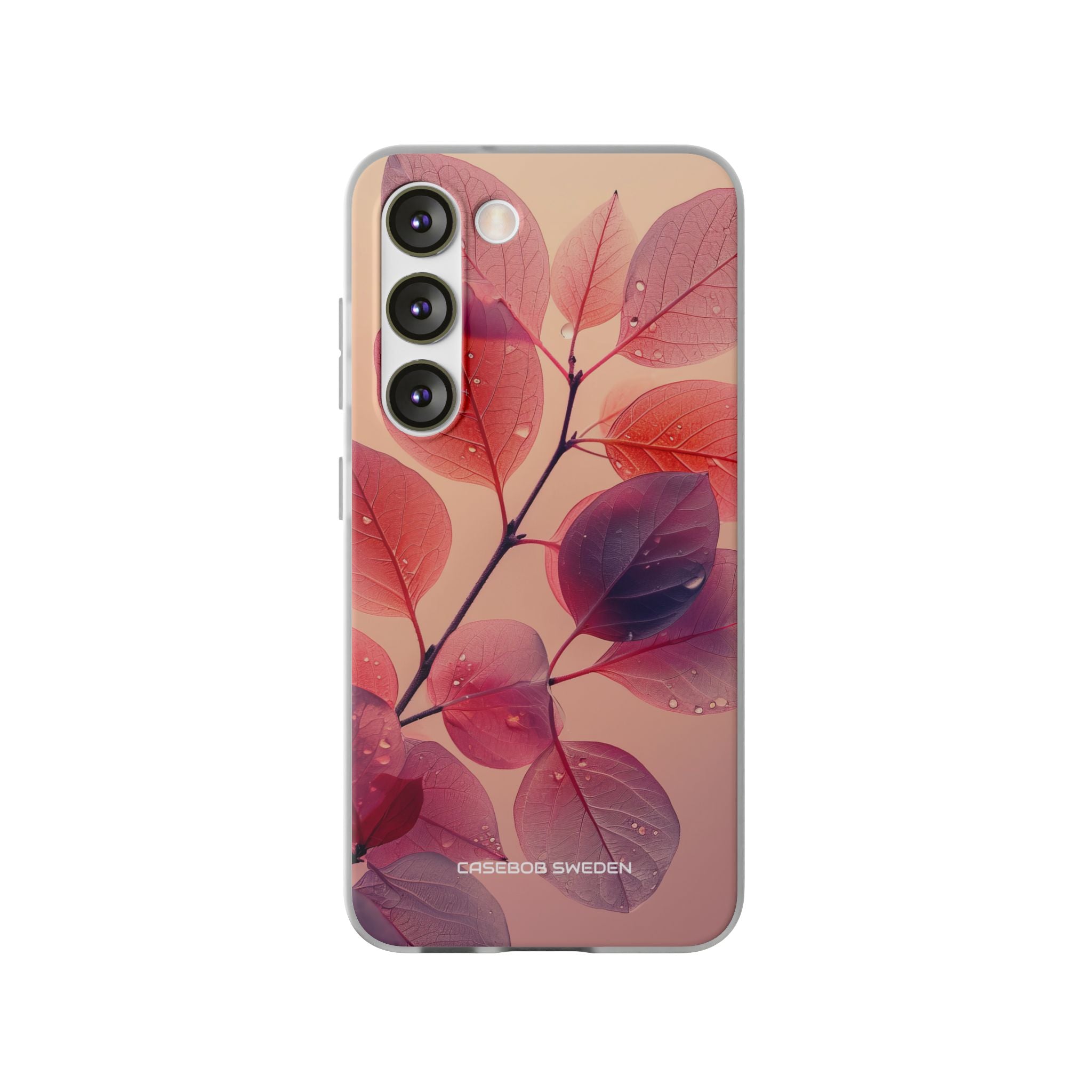 Pink Serenity Leaf Design - Flexi Samsung S23 Phone Case