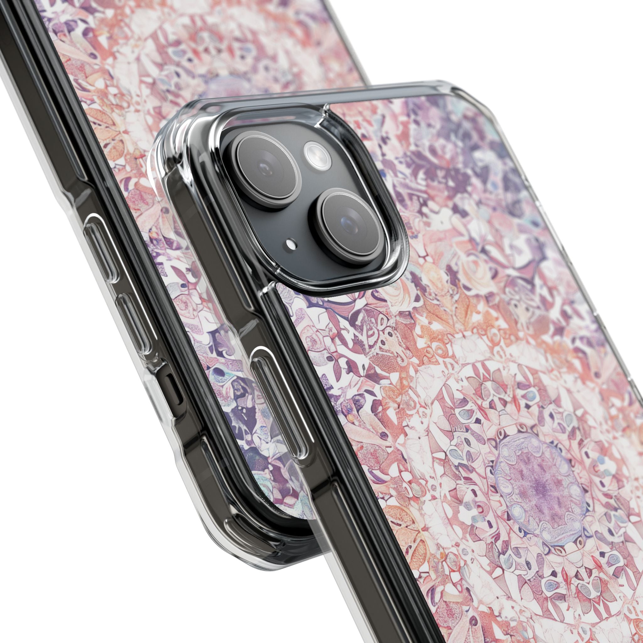 Purple Pink Mandala - Clear Impact iPhone 15 Phone Case