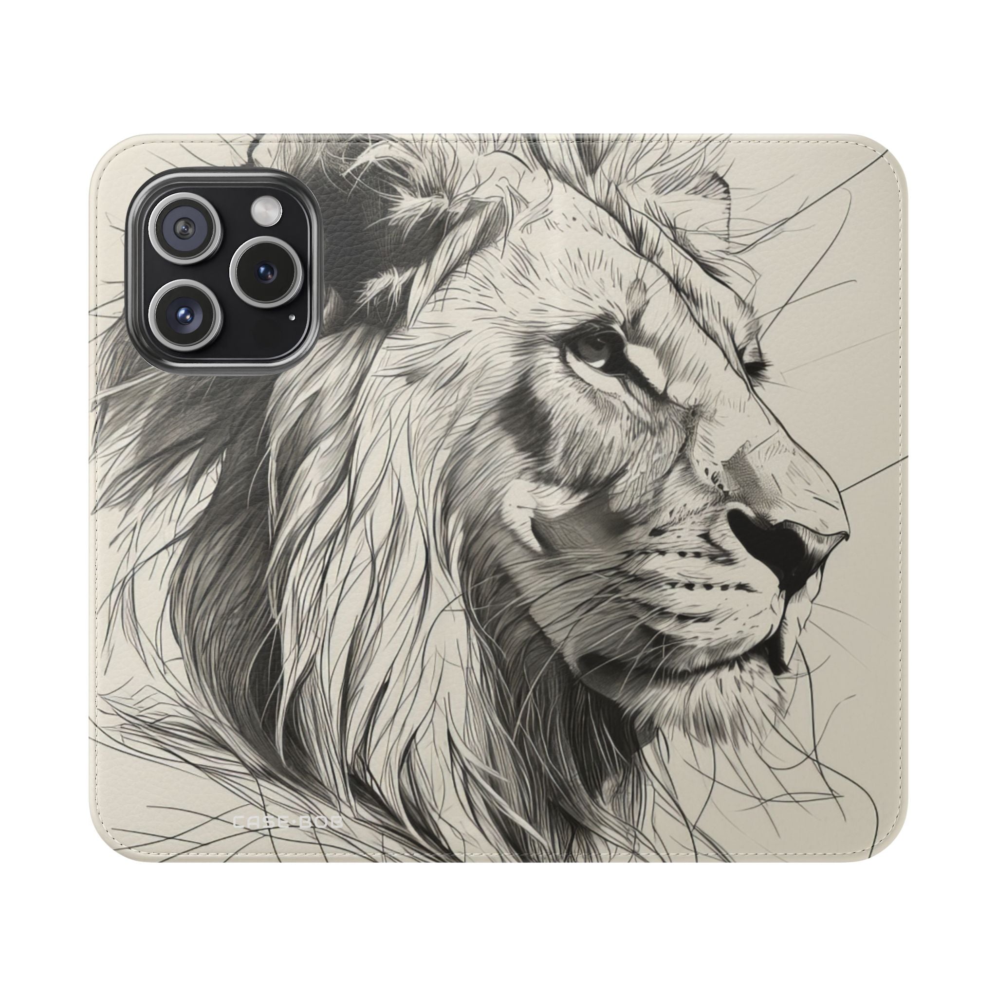 Leijonan kuiskaaja harmaa - iPhone 15 Pro -lompakkokotelo