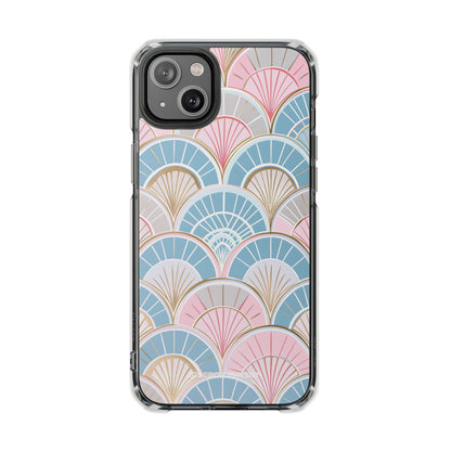 Art Deco Pastel Fan Pattern - Clear Impact iPhone 14 Phone Case