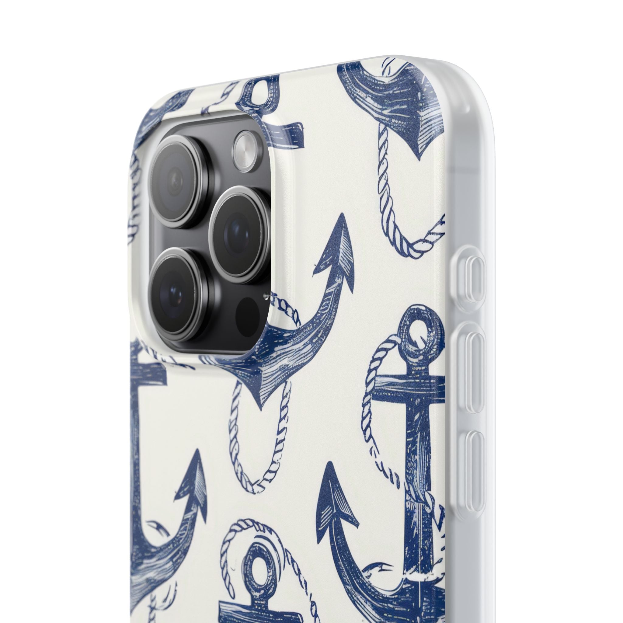 Navy Anchor Loop iPhone 15 Pro Max Case - Soft