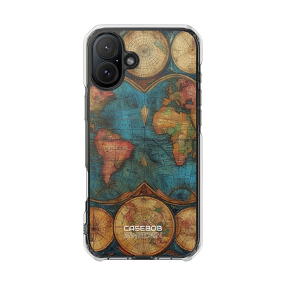 Vintage World Map iPhone 16 - Impact Clear+