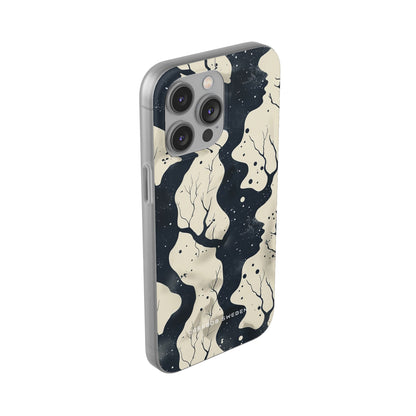 Organic Fluid Silhouettes with Cosmic Depth iPhone 14 - Flexi Phone Case