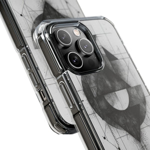 Monochrome Geometry - Phone Case for iPhone (Clear Impact - Magnetic)