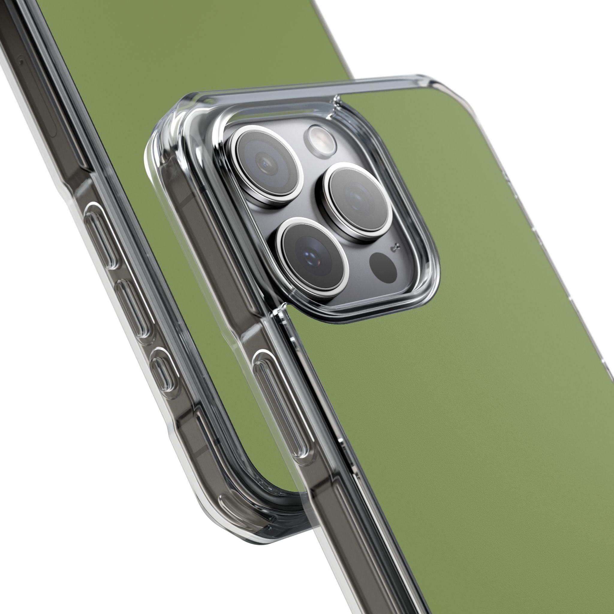 Moss Green - Clear Impact Case for iPhone