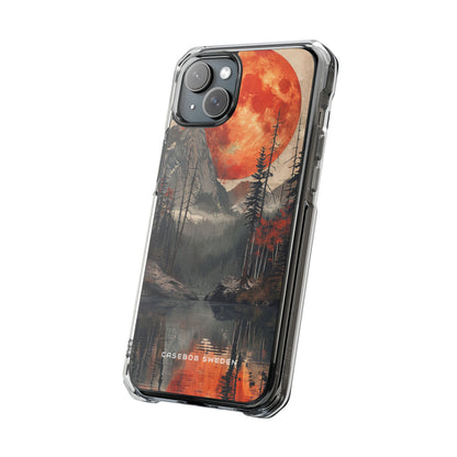 Celestial Glow Over Reflective Landscape iPhone 15 - Clear Impact Phone Case