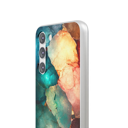 Teal Mosaic Veins Samsung S23 Plus Case - Soft