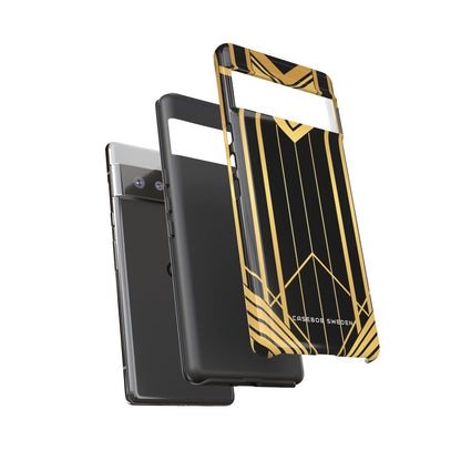 "Golden Art Deco Symmetry in Geometric Elegance" Google Pixel 6 - Tough Phone Case