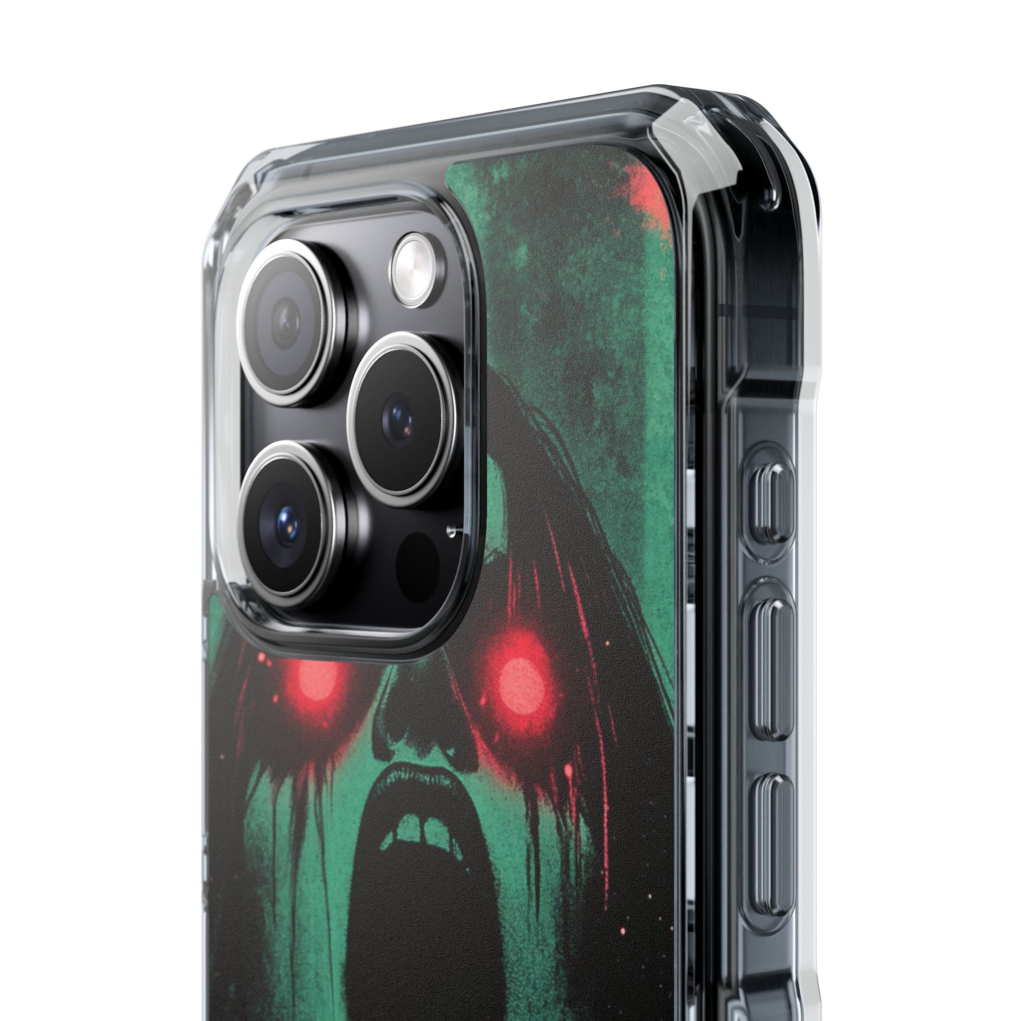 Haunting Glow of Gothic Eyes iPhone 15 - Clear Impact Phone Case