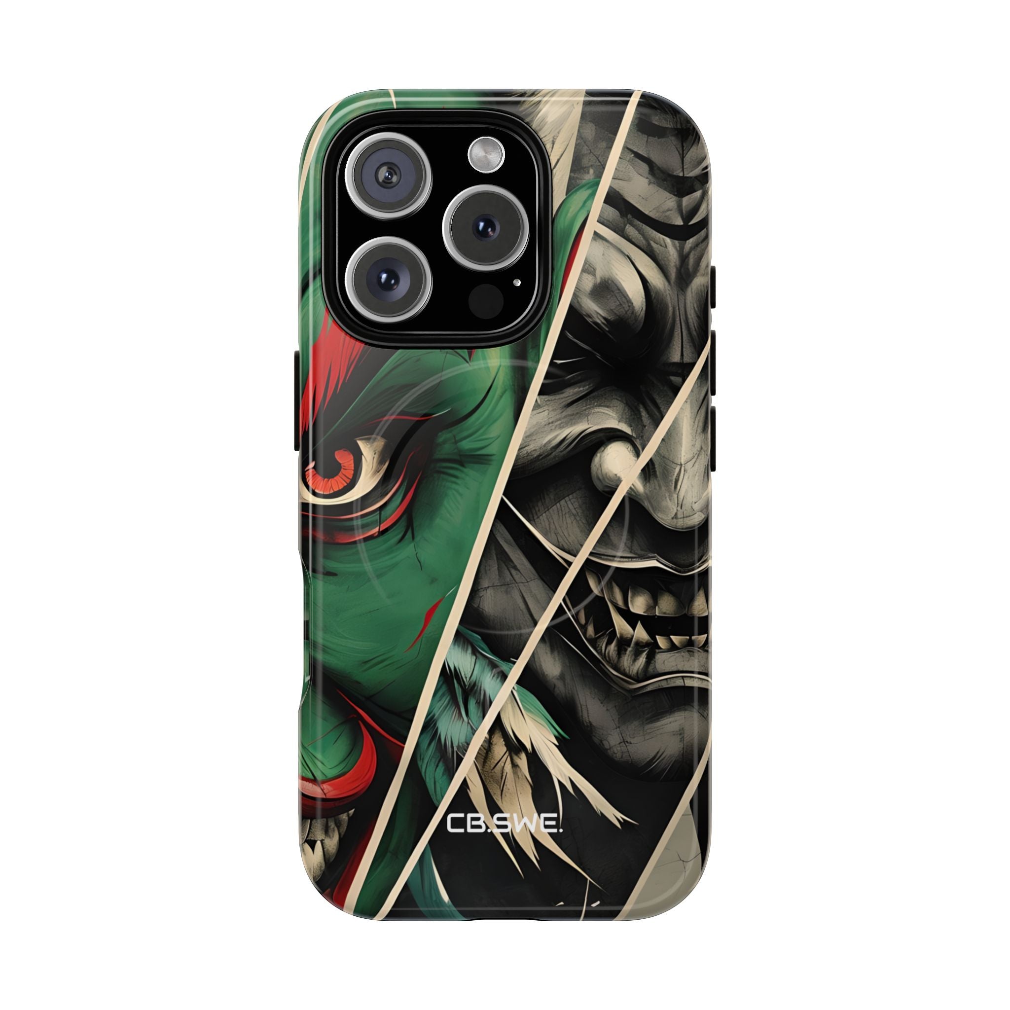 Striking Japanese Mask Art Vivid Colors iPhone 16 - Tough+