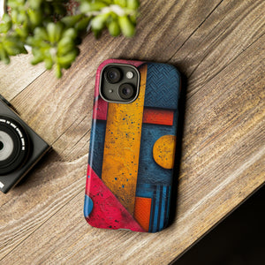 Neon Geometric Fusion - Protective Phone Case