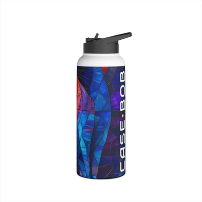 Stained Glass Cat - Stainless Steel Water Bottle