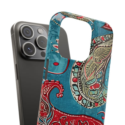 Vintage Paisley Elegance iPhone 15 - Schlanke Handyhülle