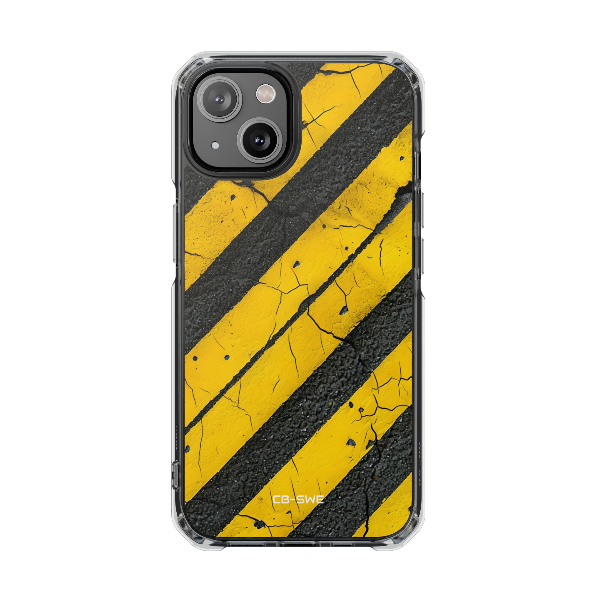 Cracked Hazard Lines iPhone Case - Impact
