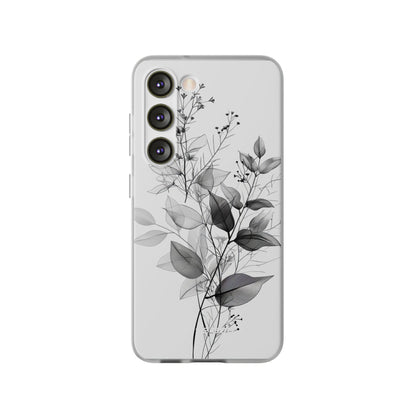 Veined Leaves Gray Samsung S23 Case - Soft