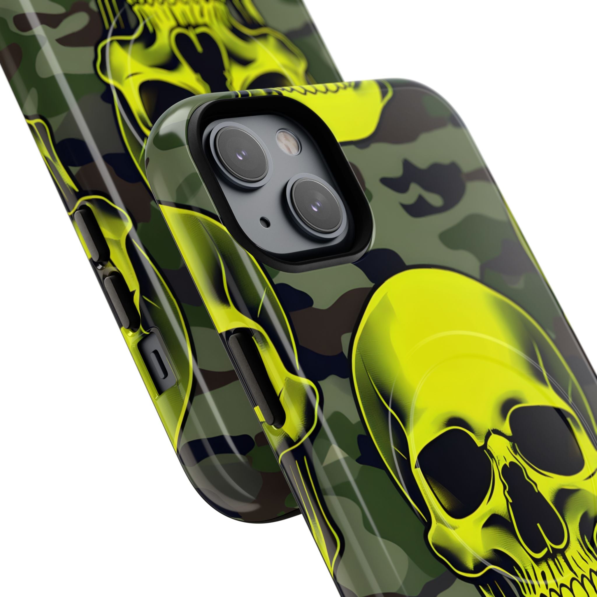 Neon Skull Camo iPhone 14 Plus Case - Tough+