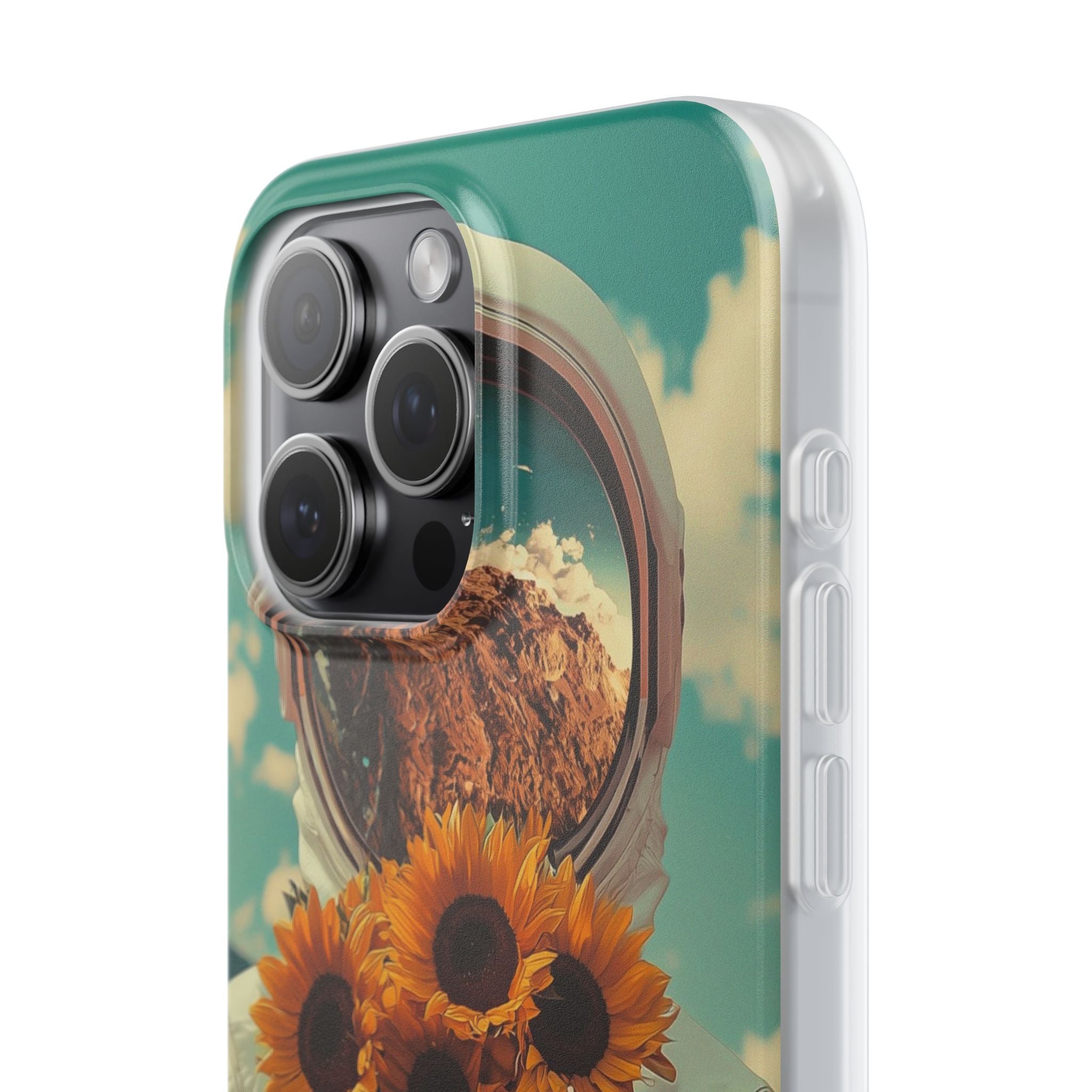 Sunflower Astronaut iPhone 15 Pro Max Case - Soft