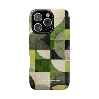 Green Geometric Harmony - Tough iPhone 16 Phone Case