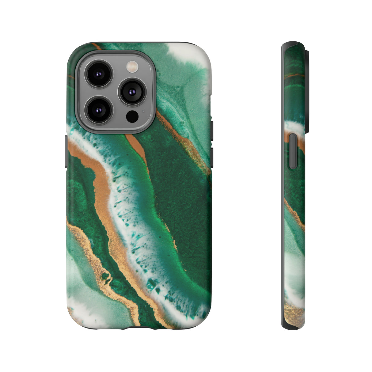 Green & Gold Epoxy - Protective Phone Case