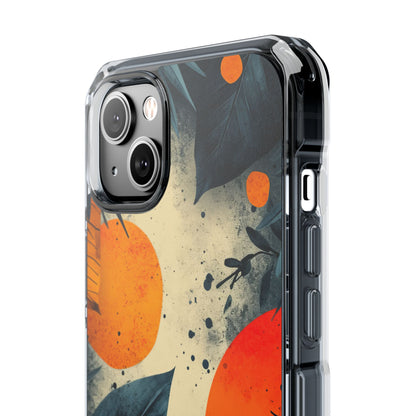 Tropical Blue Leaves - Clear Impact iPhone 14 Phone Case