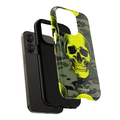 Neon Skull Camo iPhone 14 Pro Case - Tough+