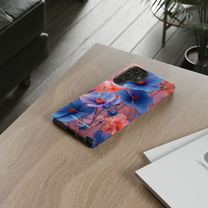 Blue Peach Blossoms - Tough Samsung S22 Phone Case