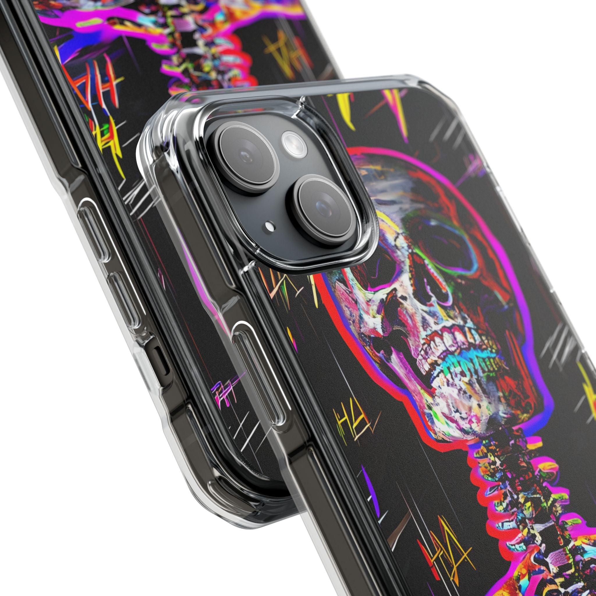 Neon Skeleton Laugh iPhone 15 Plus Case - Impact