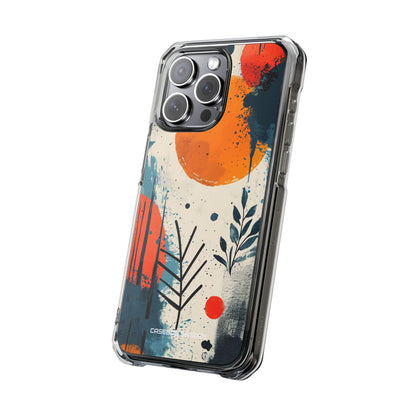 Orange Blue Splash - Clear Impact iPhone 15 Phone Case