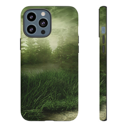 Foggy Green Landscape - Protective Phone Case