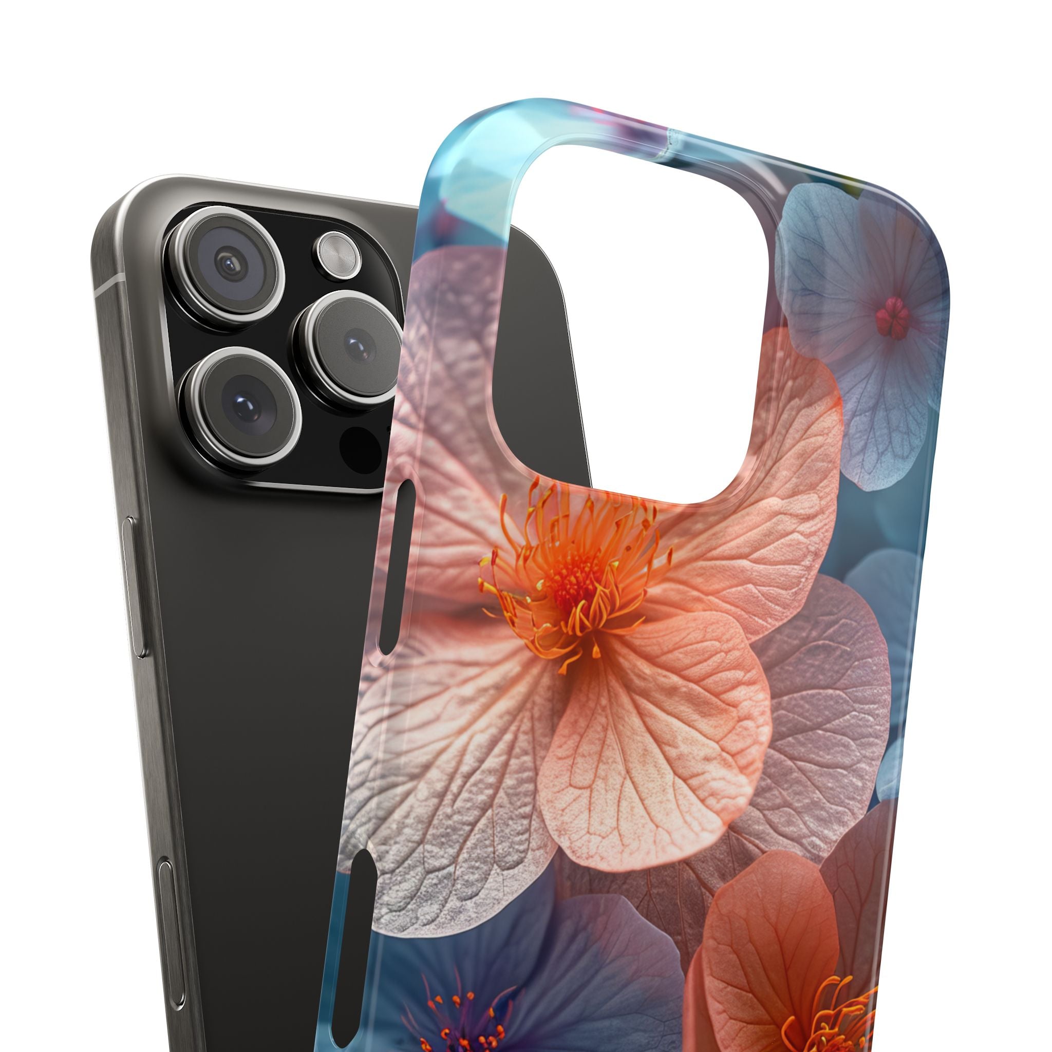 Peach Blossom Serenity - Slim iPhone 16 Phone Case