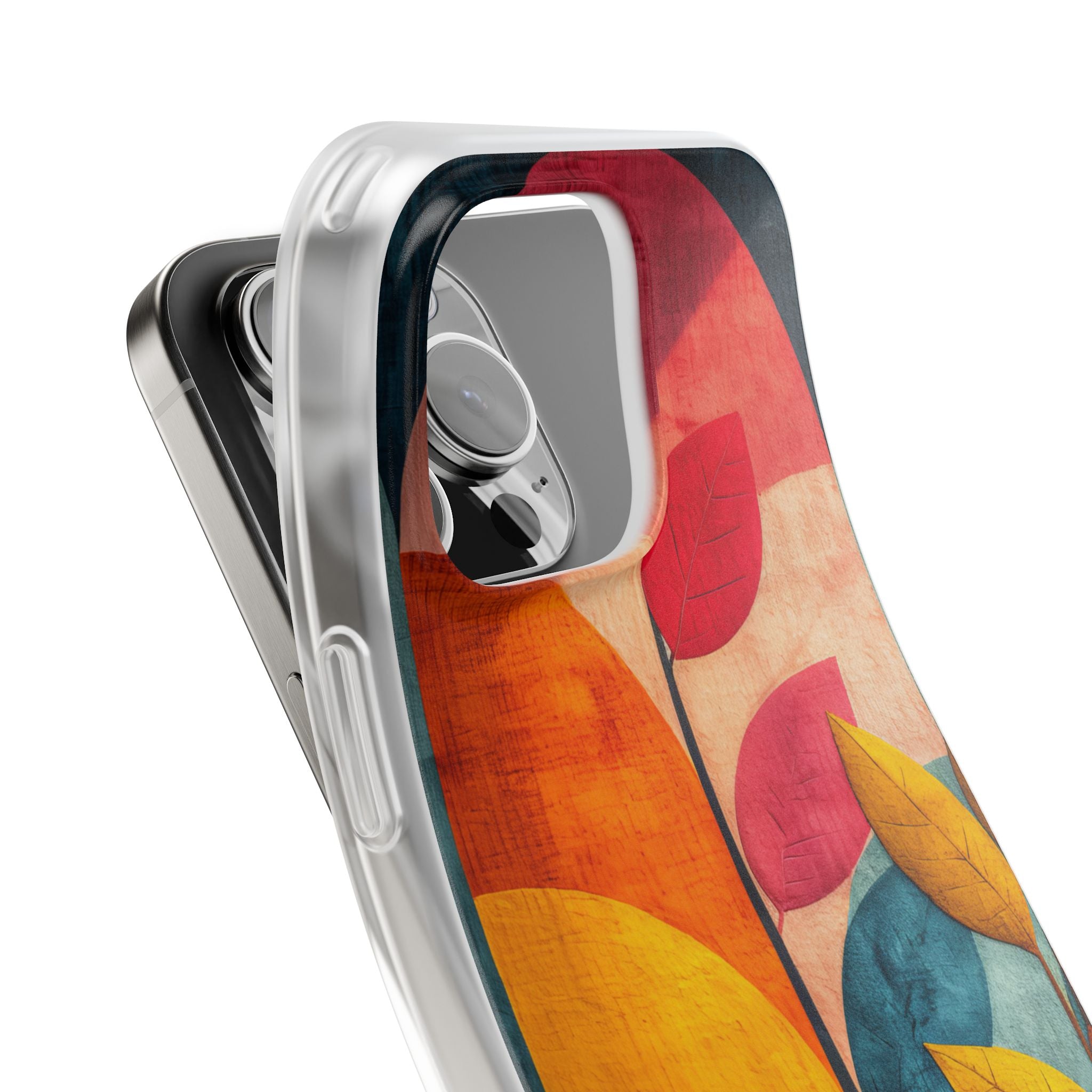 Abstract Orange Blue Design - Flexi iPhone 16 Phone Case