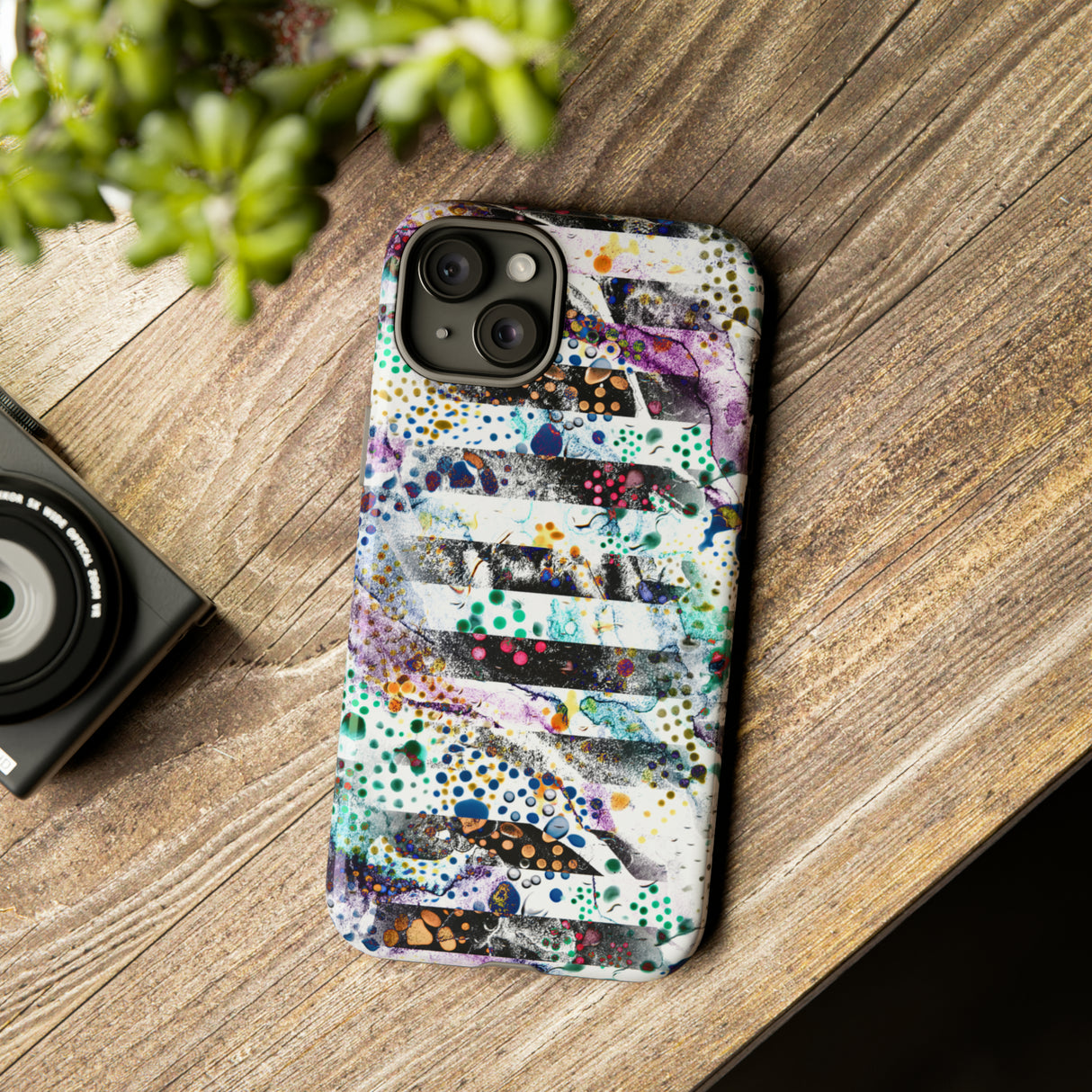 Abstract Green Purple - Protective Phone Case