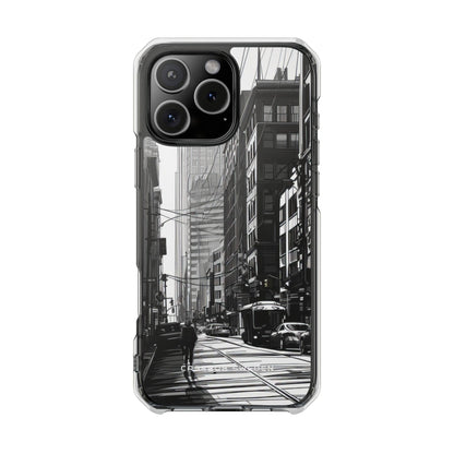 Urban Cityscape Line Perspective iPhone 16 - Clear Impact Phone Case