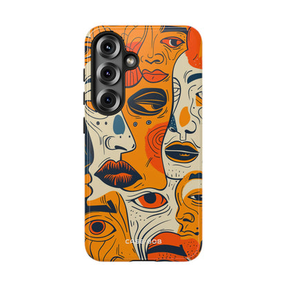 Tangled Faces Sunset Samsung S25 Case - Tough