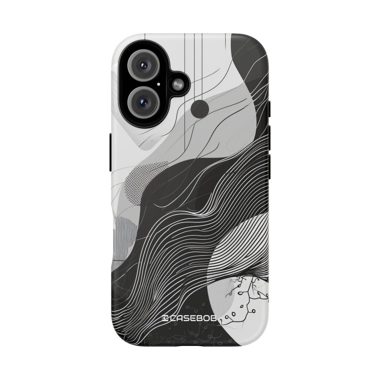 Monochrome Fluidity: Abstract Harmony - for iPhone 16