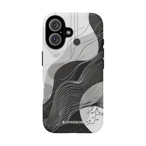 Monochrome Fluidity: Abstract Harmony - for iPhone 16