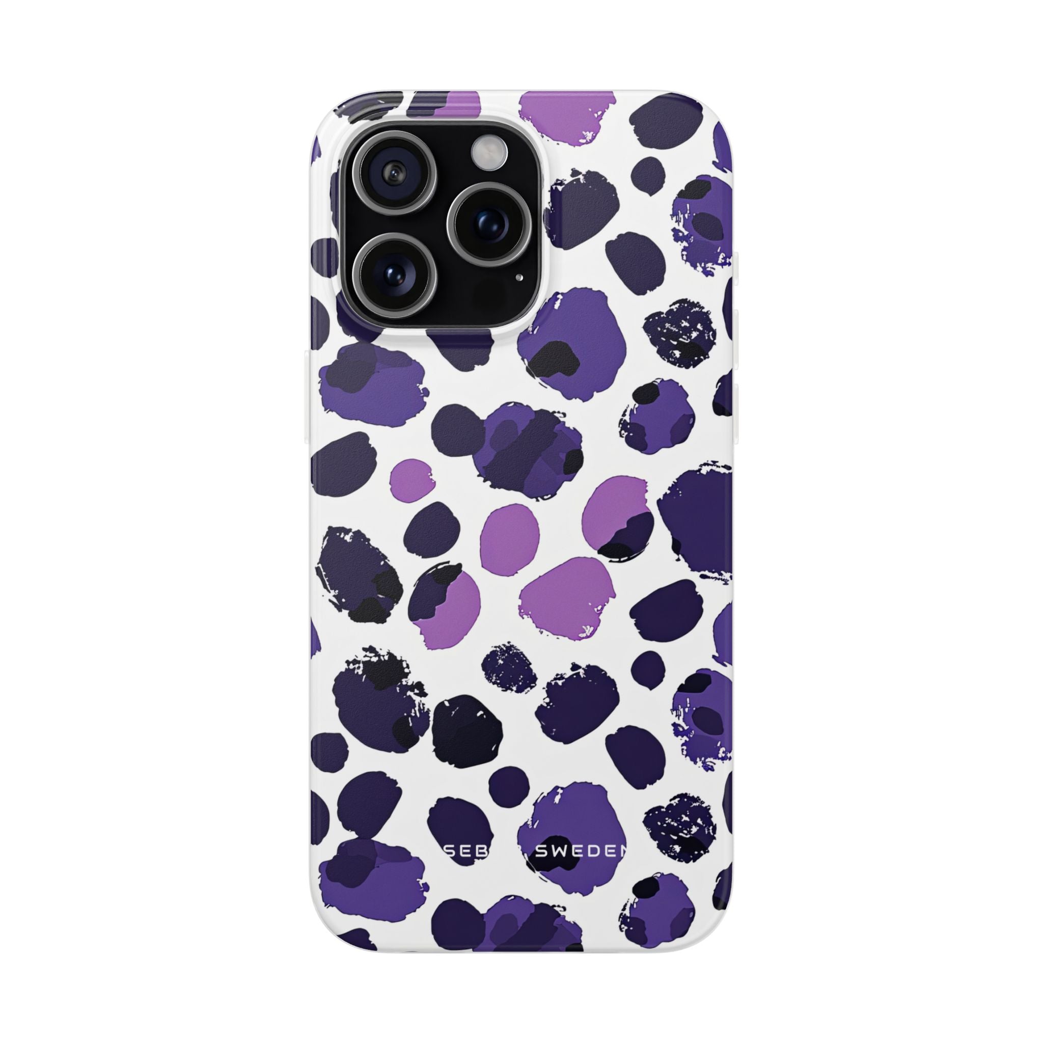 Purple Inkblots iPhone 15 - Flexi Phone Case