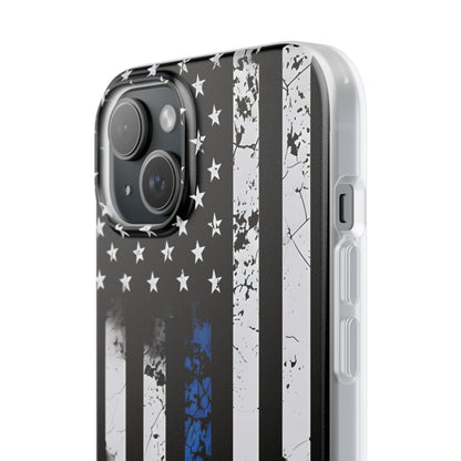 Blue Stripe Flag iPhone 15 Plus Case - Soft