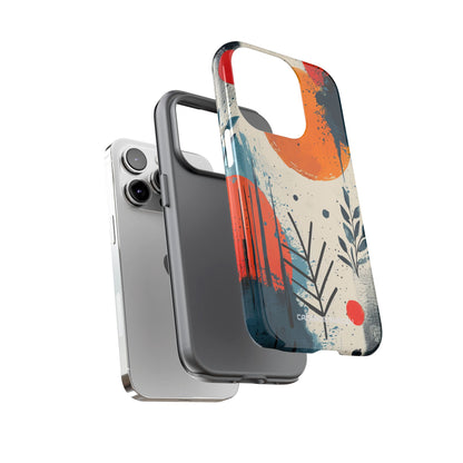 Orange Blue Splash - Tough iPhone 14 Phone Case