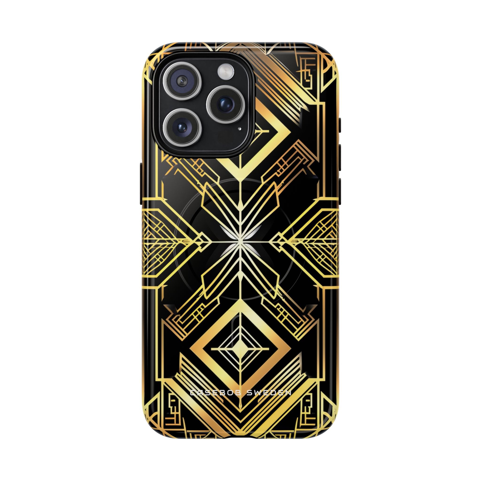 Golden Geometric Opulence iPhone 15 | Tough+ Phone Case