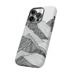 Abstract Mountain Line Art - Protective Phone Case