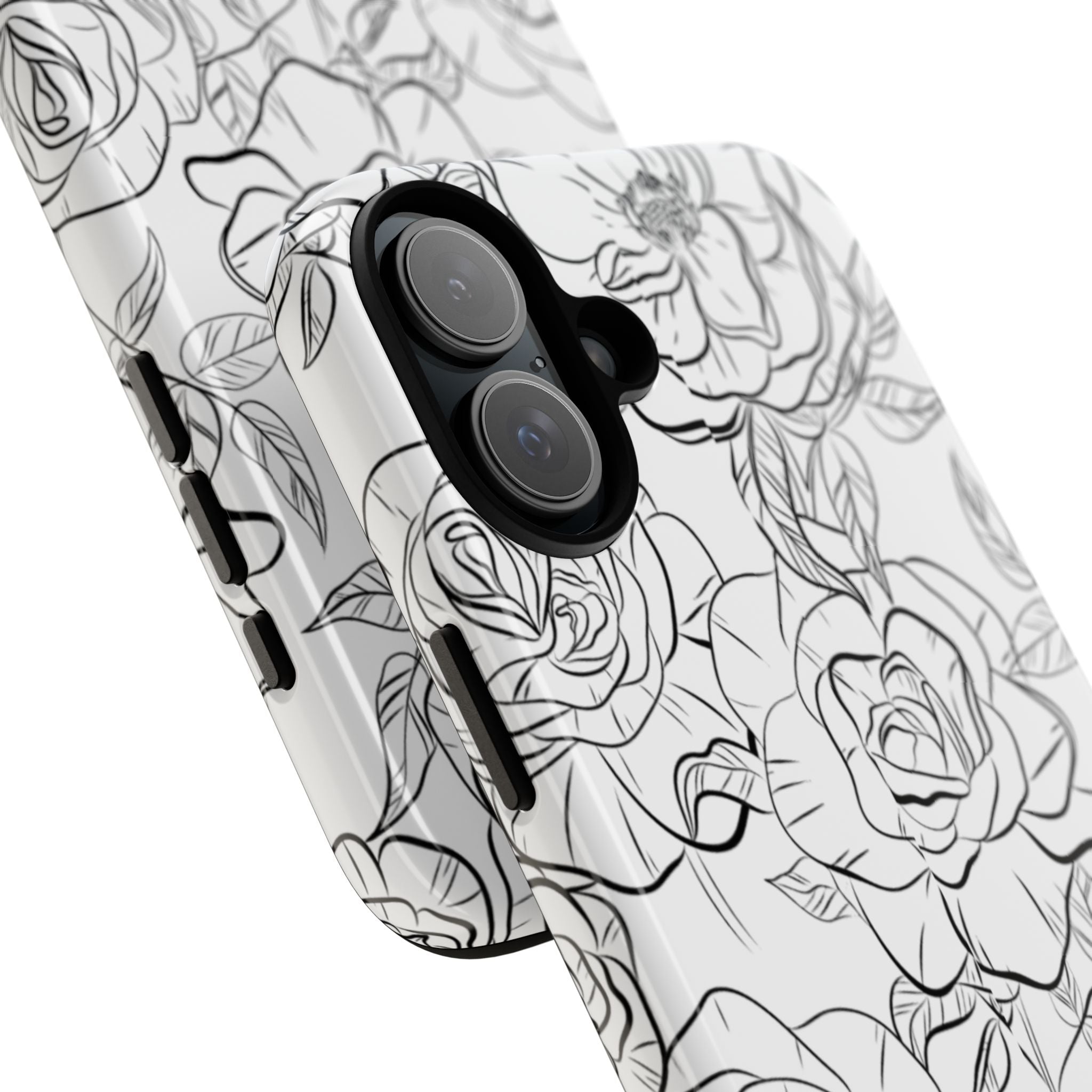 Intricate Rose Sketches - iPhone Case