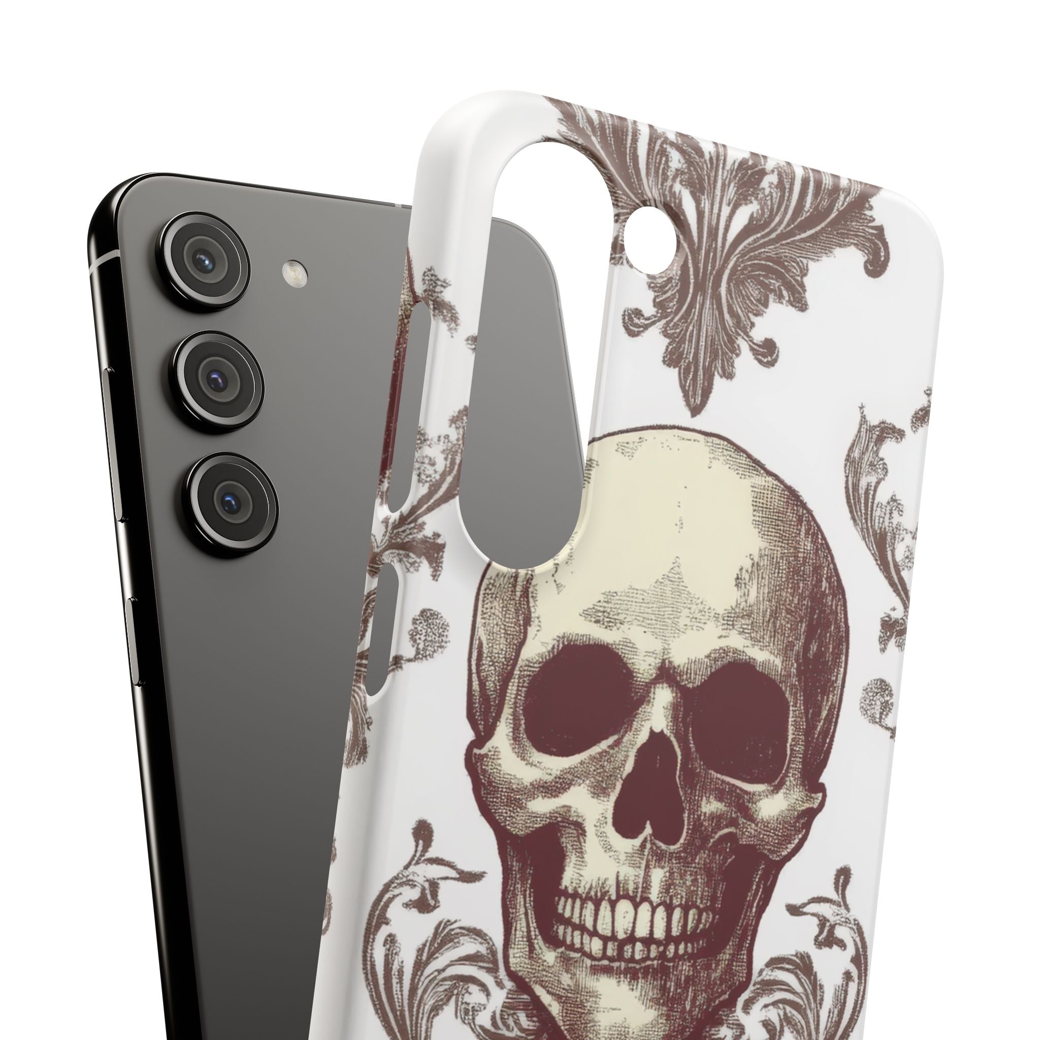 Gothic Skulls and Ornate Foliage Samsung S23 - Slim Phone Case