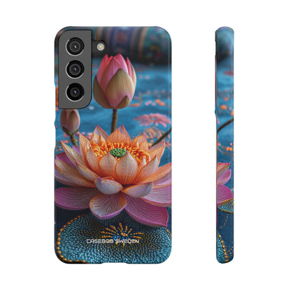 Vibrant Lotus Embroidery - Slim Samsung S22 Phone Case