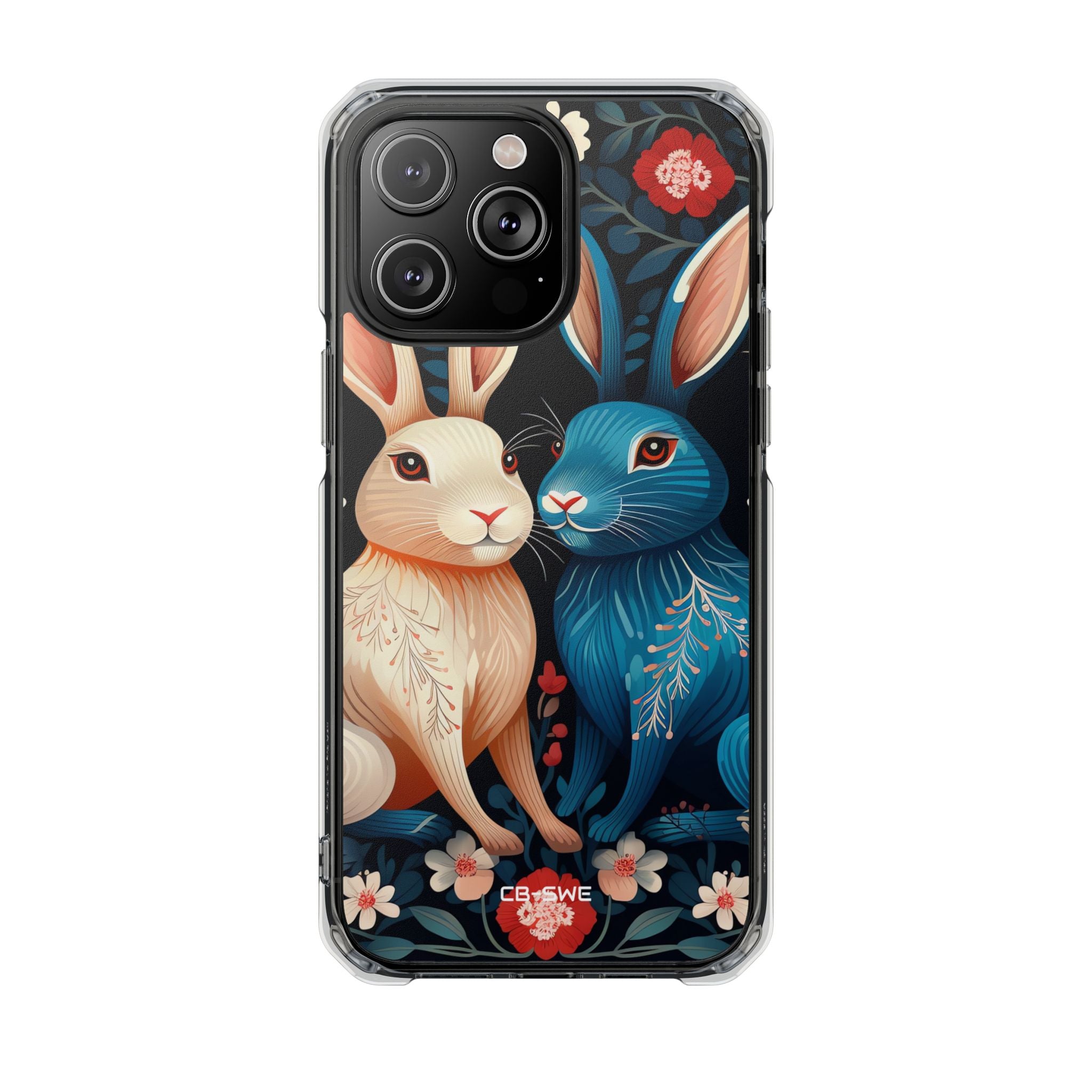 Rabbits Embrace Blossoms iPhone Case - Impact
