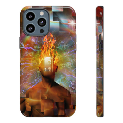 Man with burning mind - Protective Phone Case