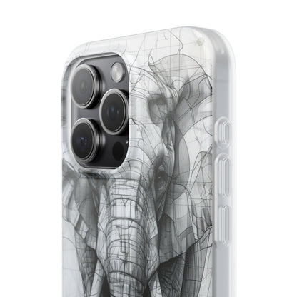 Elephant Line Geometry iPhone 15 - Flexi Phone Case